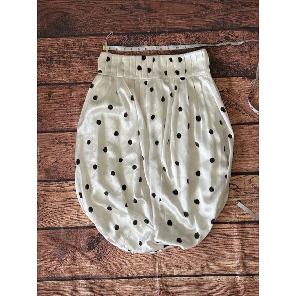 Zara White Polka Dot Midi Skirt Asymmetric Bubble Hem Size Small - Picture 3 of 12